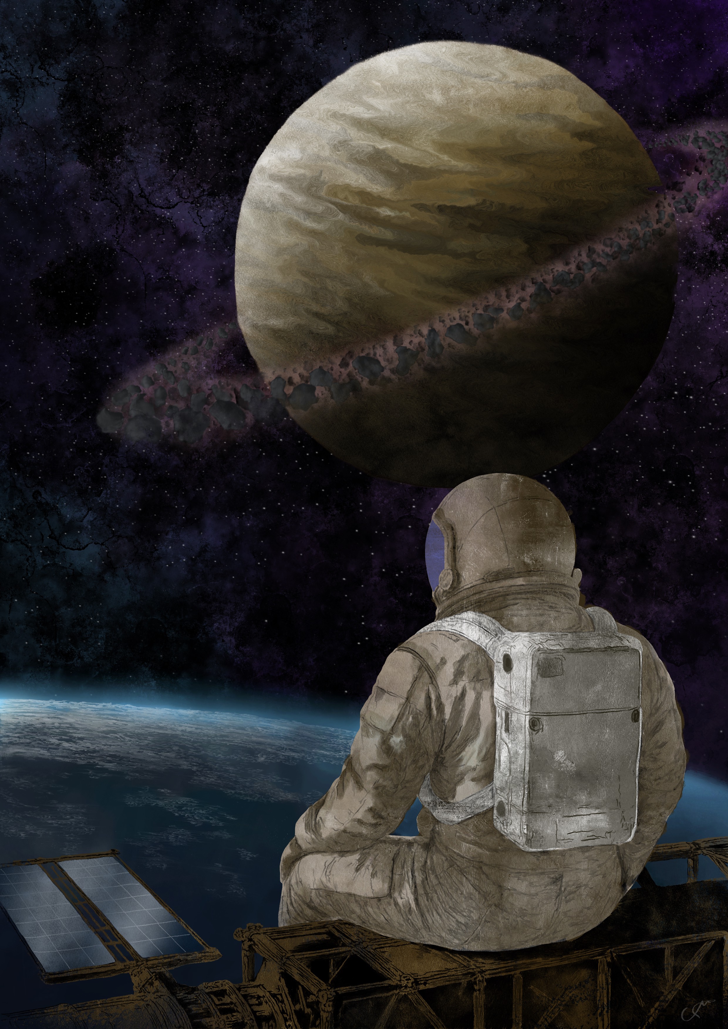 Astronaute sur Satellite